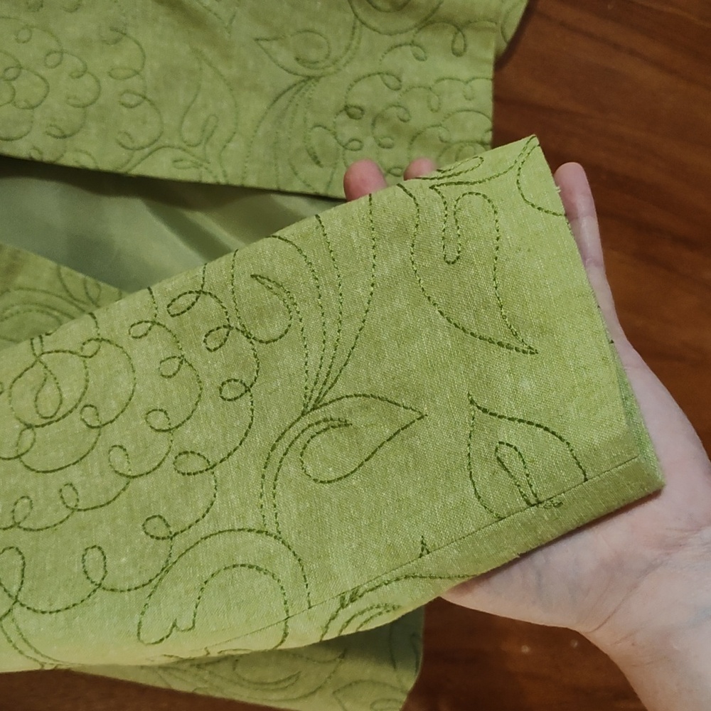 Kim Rogers Signature Open Front Jacket Lime Green Embroidered Linen Blend 10 - Picture 5 of 9